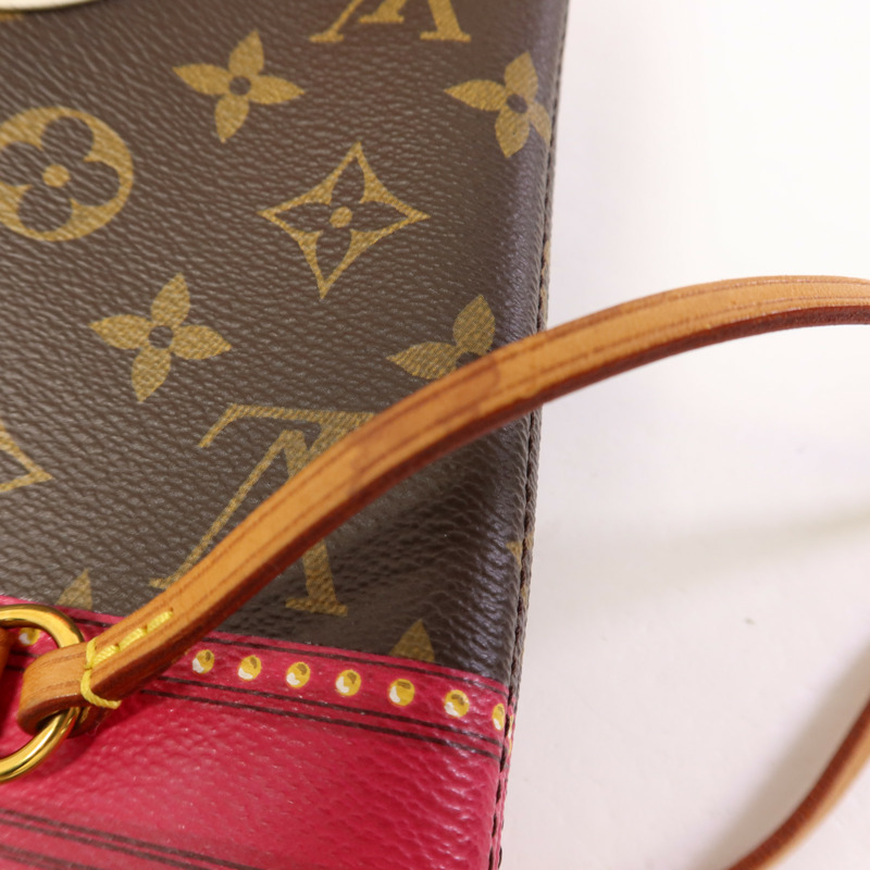 LOUIS VUITTON Monogram Summer Trunk Neverfull MM金扣肩背袋-16
