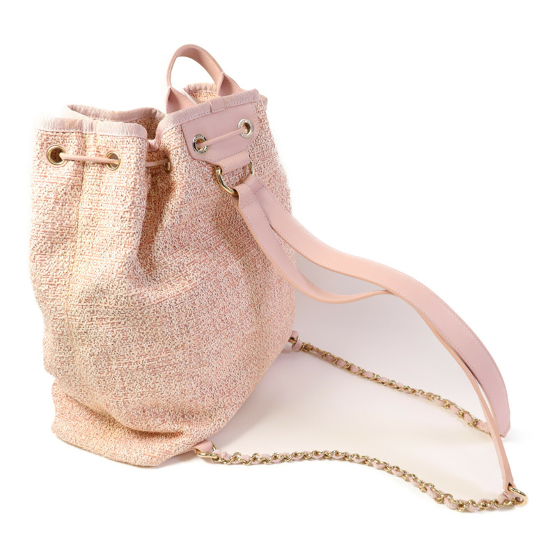 CHANEL 帆布Deauville Backpack金扣背包-4