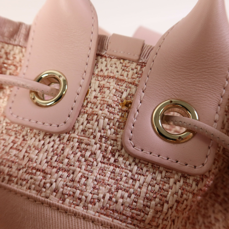 CHANEL 帆布Deauville Backpack金扣背包-17