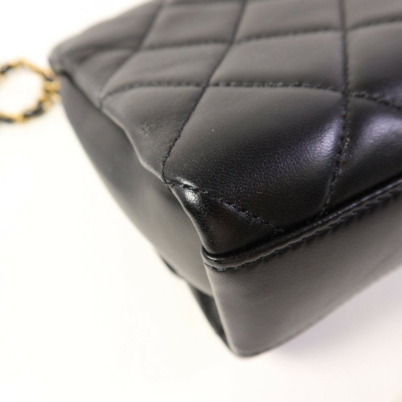 CHANEL 羊皮皮革2 Way Shoulder Bag金扣手挽肩背兩用袋-14
