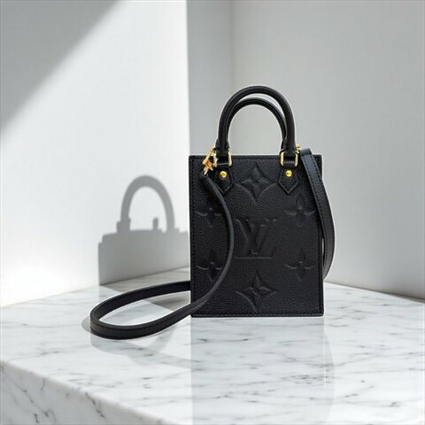 Louis  Vuitton - 黑色牛皮壓紋mini tote 琴譜包