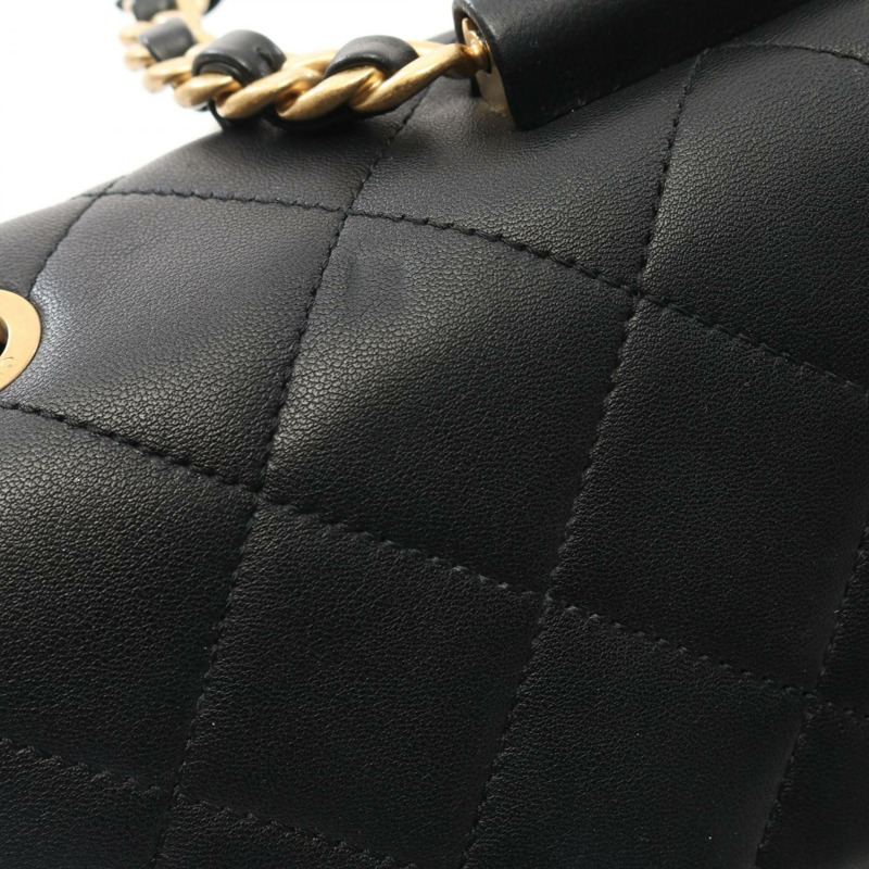 CHANEL Matelasse 2way 單肩包 AS1358 羔羊皮 黑 二手 GHW CC-6
