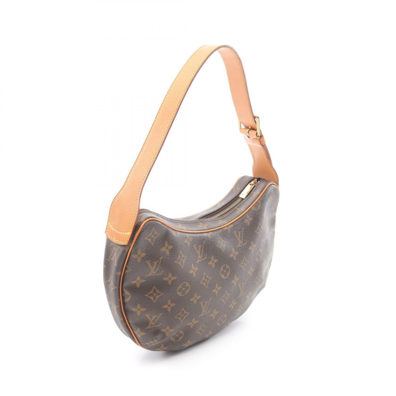 LOUIS VUITTON Croissant MM 單肩包 M51512 Monogram 帆布 棕色 二手 女款-1