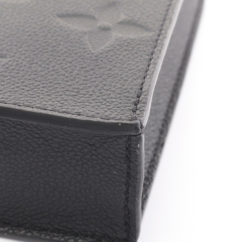LOUIS VUITTON Petit Sac Plat 兩用手提包 M80478 Monogram 皮革黑色二手 LV-5