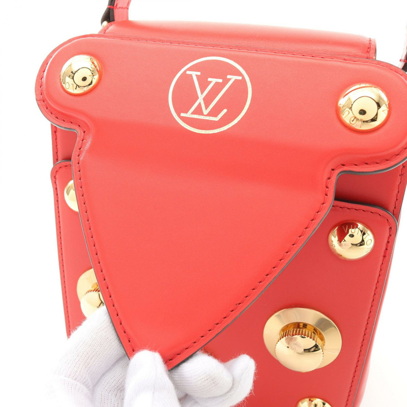 LOUIS VUITTON S 鎖扣包 XL 2 向單肩包 手提包 M82215 皮革 紅色 二手 女士-5