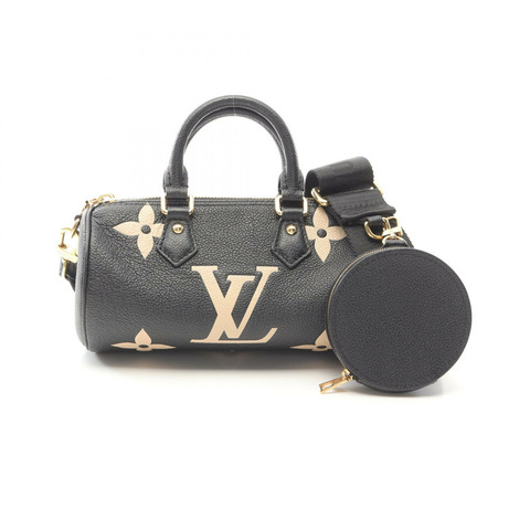 LOUIS VUITTON Papillon BB 2way 單肩包 M45980 Monogram 皮革 黑色 二手