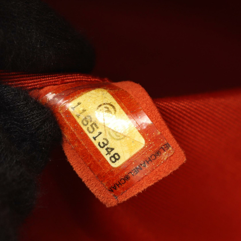 CHANEL 2.55 鏈條單肩包 帆布 橘色 二手 女款 GHW CC Coco-4
