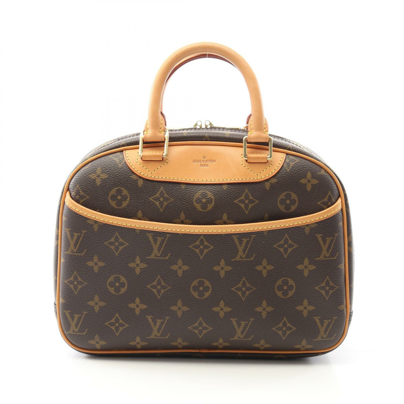 LOUIS VUITTON Trouville 手提包 M42228 Monogram 帆布 皮革 棕色 二手 女款-0