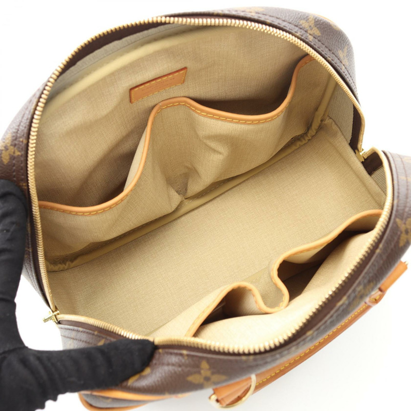 LOUIS VUITTON Trouville 手提包 M42228 Monogram 帆布 皮革 棕色 二手 女款-2