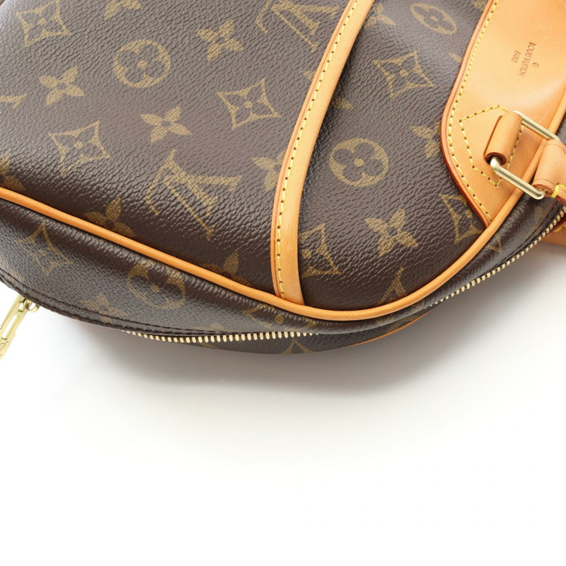 LOUIS VUITTON Trouville 手提包 M42228 Monogram 帆布 皮革 棕色 二手 女款-6