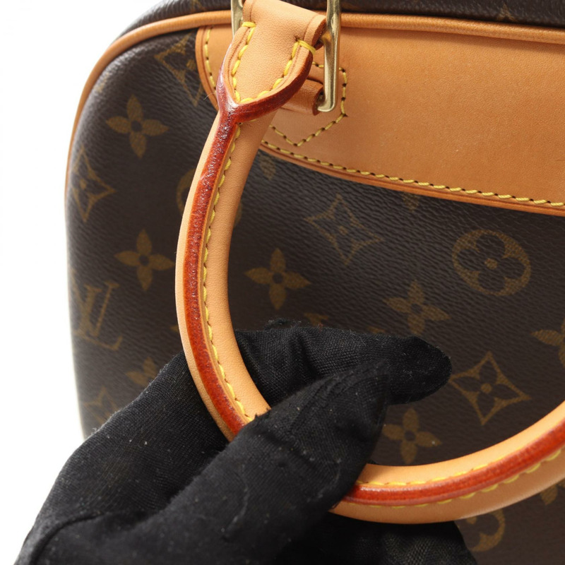LOUIS VUITTON Trouville 手提包 M42228 Monogram 帆布 皮革 棕色 二手 女款-8