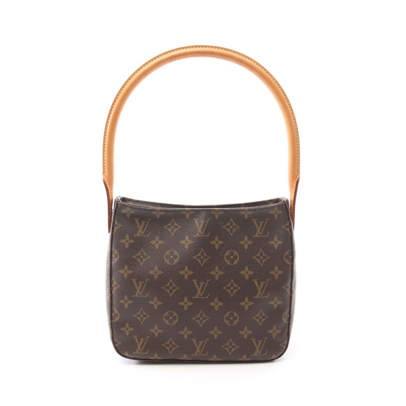 LOUIS VUITTON Looping MM 單肩包 M51146 Monogram 帆布皮革棕色二手-0