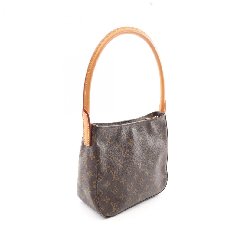 LOUIS VUITTON Looping MM 單肩包 M51146 Monogram 帆布皮革棕色二手-1