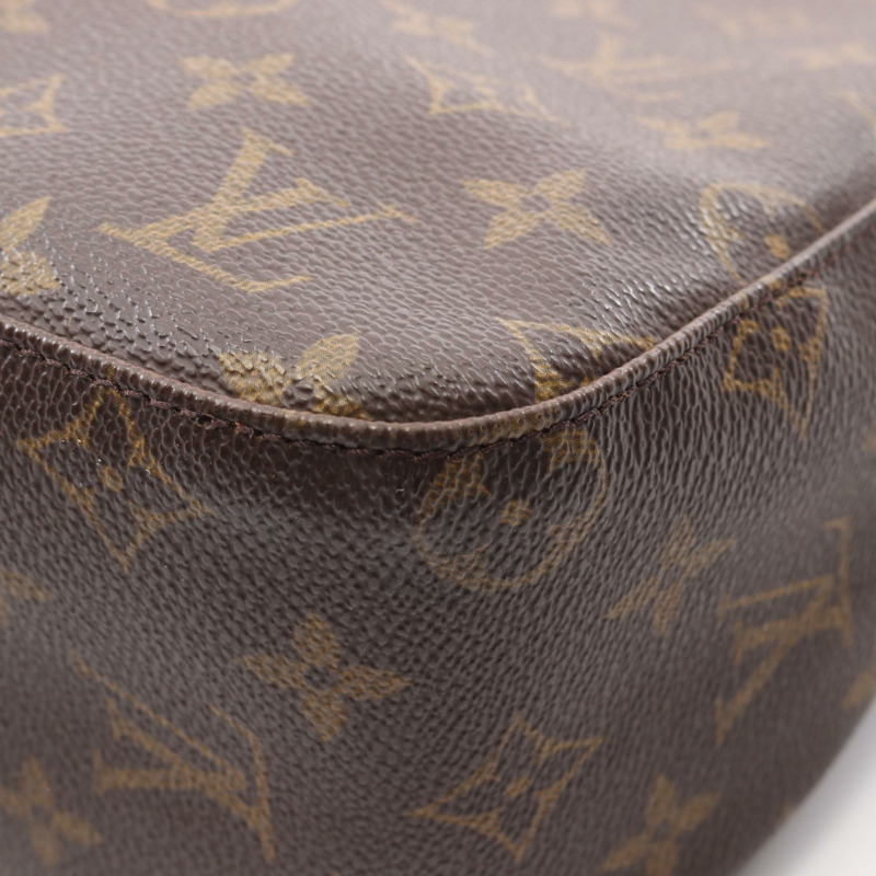 LOUIS VUITTON Looping MM 單肩包 M51146 Monogram 帆布皮革棕色二手-6