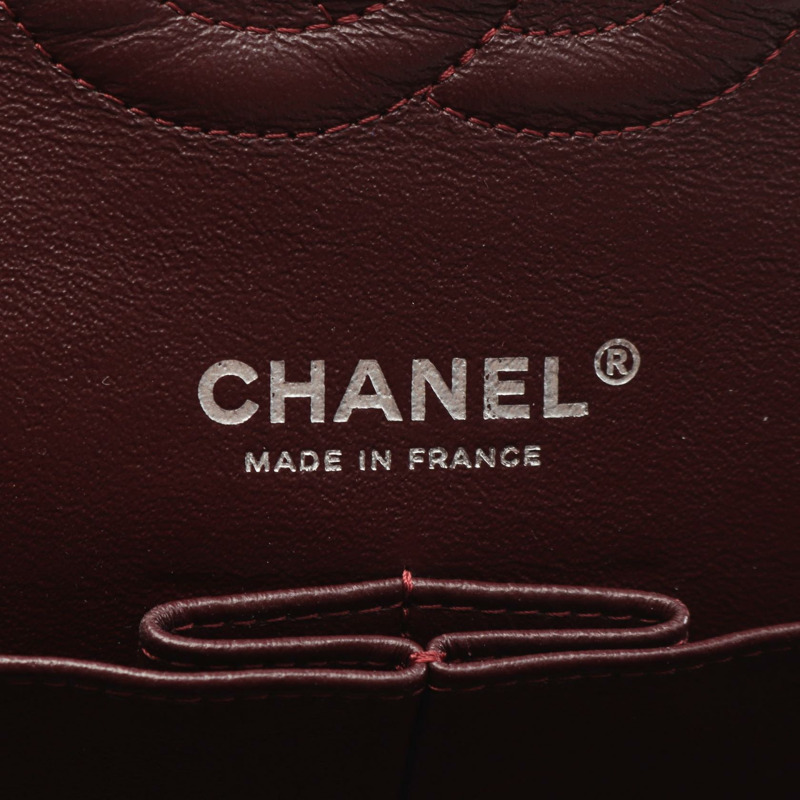 CHANEL Matelasse 雙翻蓋鏈條單肩包粒面小牛皮黑色二手 SHW-3