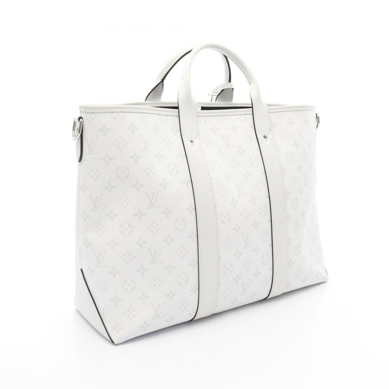 LOUIS VUITTON Weekend Shoulder Tote NM 包 M30919 Taigalama 帆布皮革白色-1
