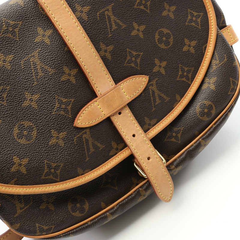 LOUIS VUITTON Saumur 30 斜背包 單肩包 M42256 Monogram 帆布 二手 女士-6