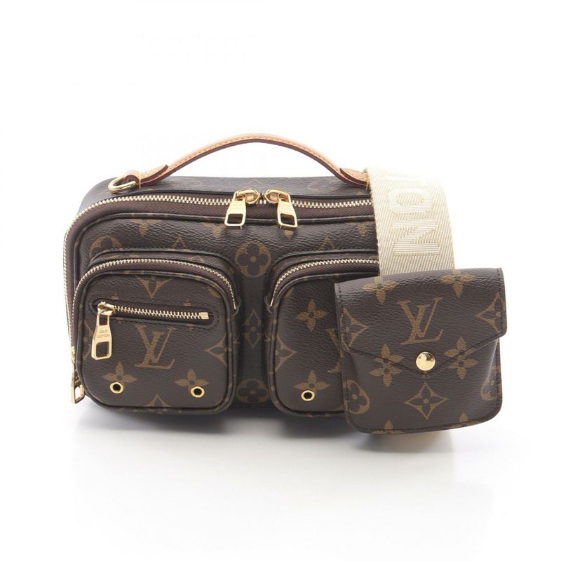 LOUIS VUITTON Utility 斜背包 M80446 Monogram 帆布 棕色 二手-0