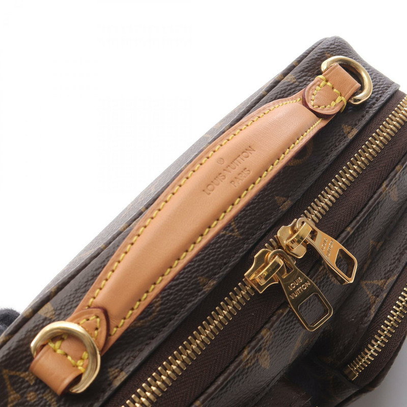 LOUIS VUITTON Utility 斜背包 M80446 Monogram 帆布 棕色 二手-6