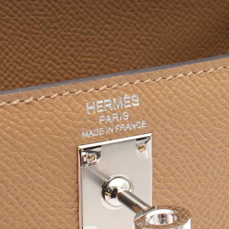 HERMES Kelly 25 三色肩背包 B Epsom 皮革 Chai Lime 二手 SHW-3