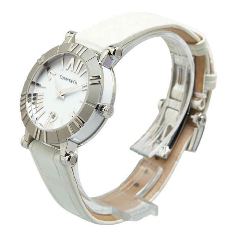 Tiffany & Co. Atlas Heart Date 腕錶 Z1300.11.11A20A71A,石英機芯,白色錶盤,不鏽鋼,皮革,女士-1