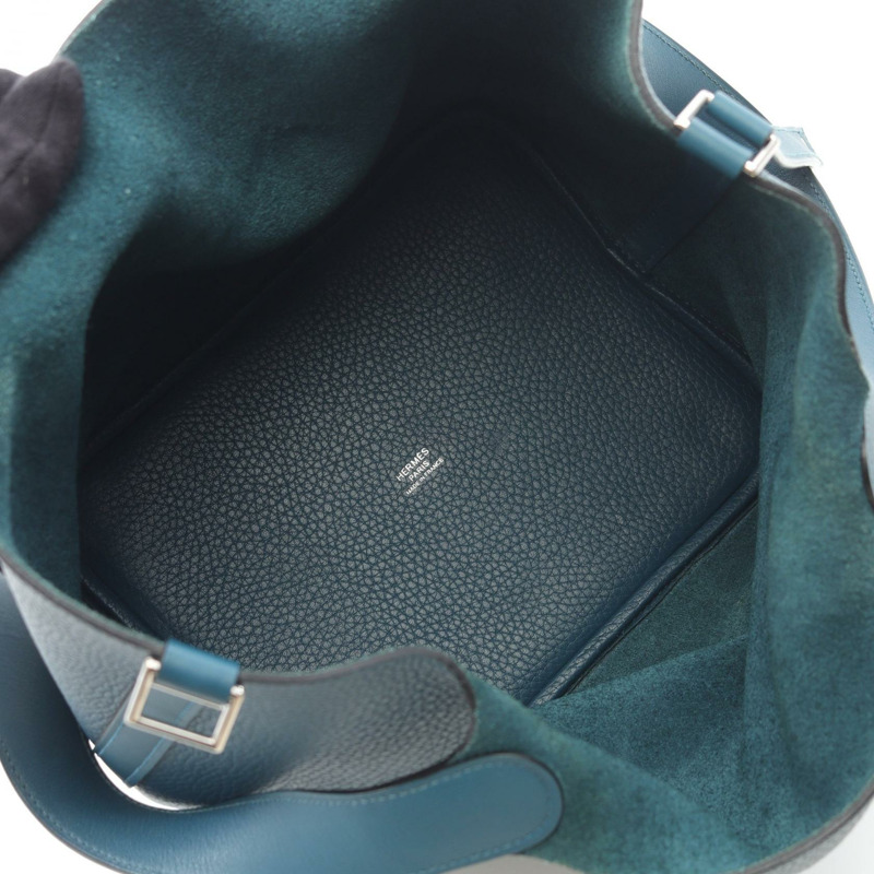 HERMES Picotin Lock Touch MM 手提包 T Clemence Swift 皮革 SHW 藍色 Colvert-2