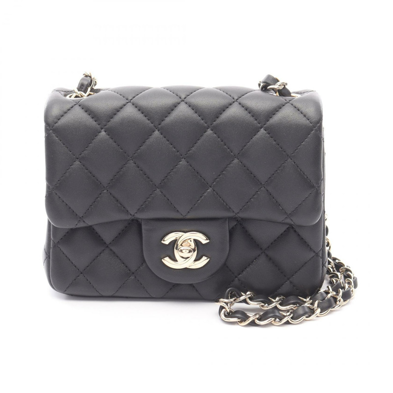 CHANEL 迷你 Matelasse 鏈條單肩包 A35200 小羊皮 黑色 二手 GHW CC-0