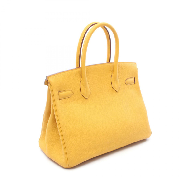 HERMES Birkin 30 手提包 C Togo 皮革 Jaune ambre 二手女士-1