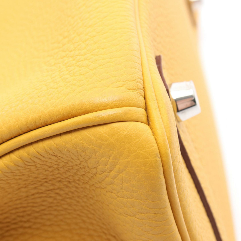 HERMES Birkin 30 手提包 C Togo 皮革 Jaune ambre 二手女士-6