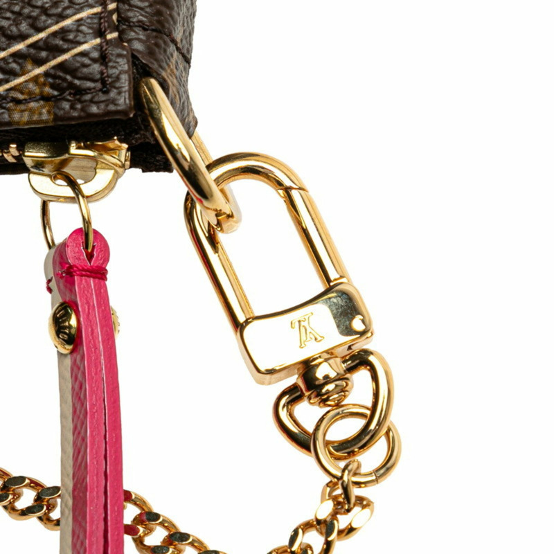 Louis Vuitton Monogram Mini Pochette Accessoires 聖誕節限量版小包 手提包 M58501 棕色粉紅 女款 LOUIS VUITTON-4
