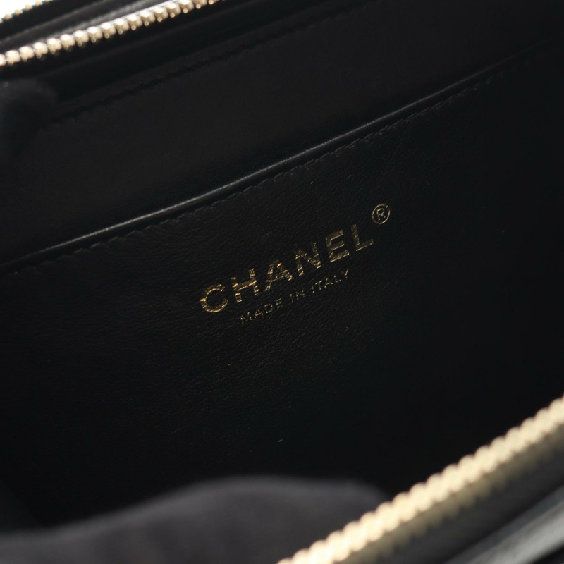 CHANEL Matelasse Vanity 斜背包鏈條單肩包 AS3221 小牛皮 黑色 GHW-4