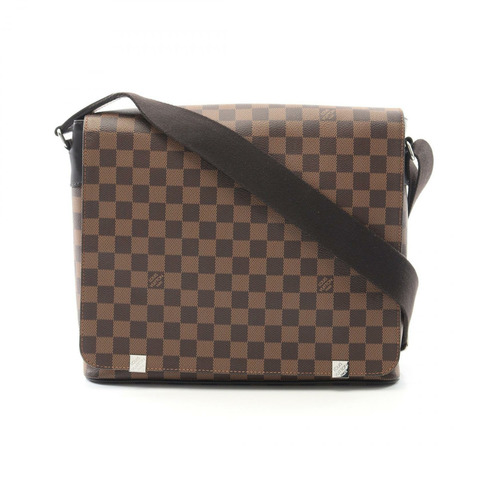 LOUIS VUITTON District MM NM 單肩包 N41032 Damier 帆布 棕色 Ebene 二手