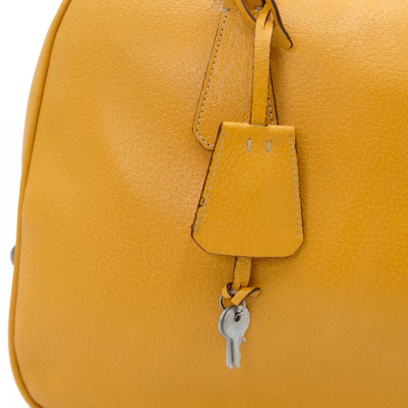 【二手精品】Prada Yellow Leather Tote Bag 黃色皮革托特包-17