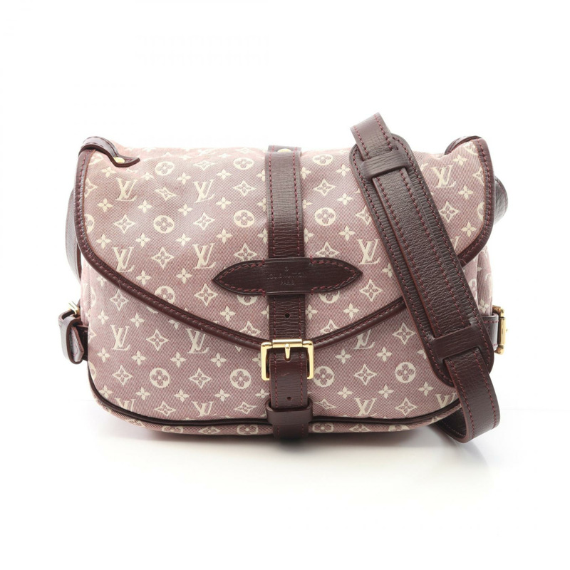 LOUIS VUITTON Saumur PM 單肩包 M40669 Monogram 帆布 波爾多棕褐色 二手-0