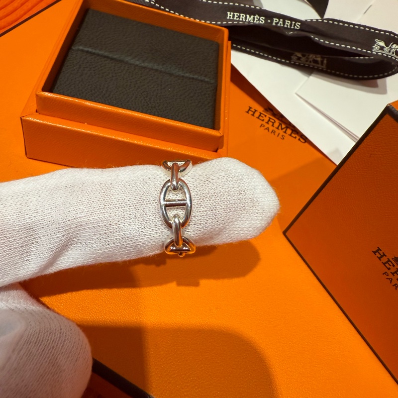 Hermes 愛馬仕純銀925豬鼻子戒指-6