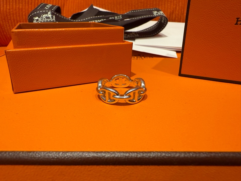 Hermes 愛馬仕純銀925豬鼻子戒指-7