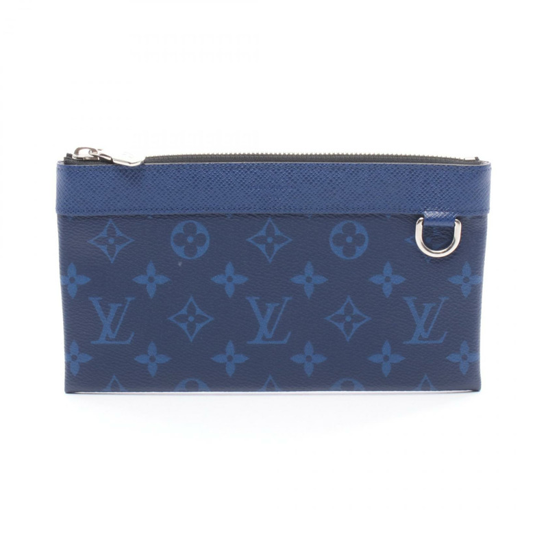 LOUIS VUITTON Pochette Discovery PM 零皮夾 M30278 Taigalama 皮革 鈷藍色-0