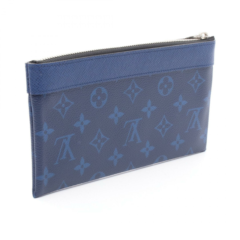 LOUIS VUITTON Pochette Discovery PM 零皮夾 M30278 Taigalama 皮革 鈷藍色-1