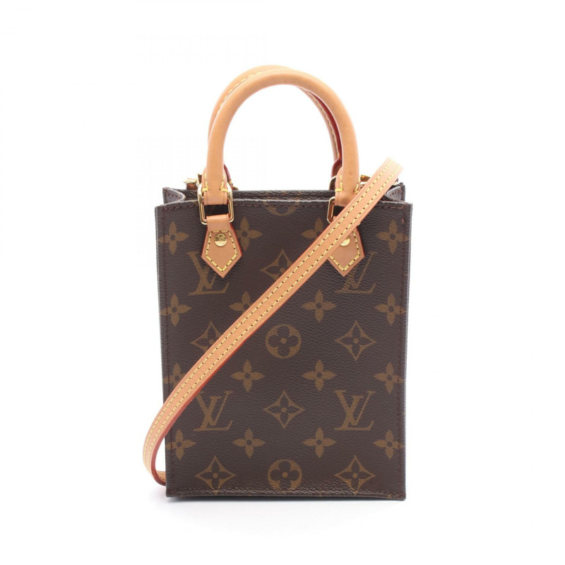 LOUIS VUITTON Petit Sac Plat 單肩包 手提包 M69442 Monogram 帆布 二手 女士-0