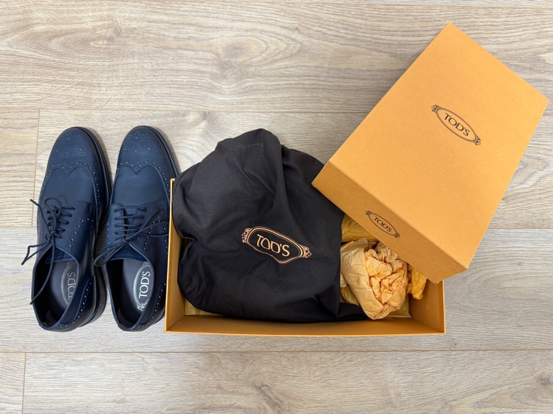 Tod’s 男用Derby雕花皮鞋 8.5號 近全新品-4