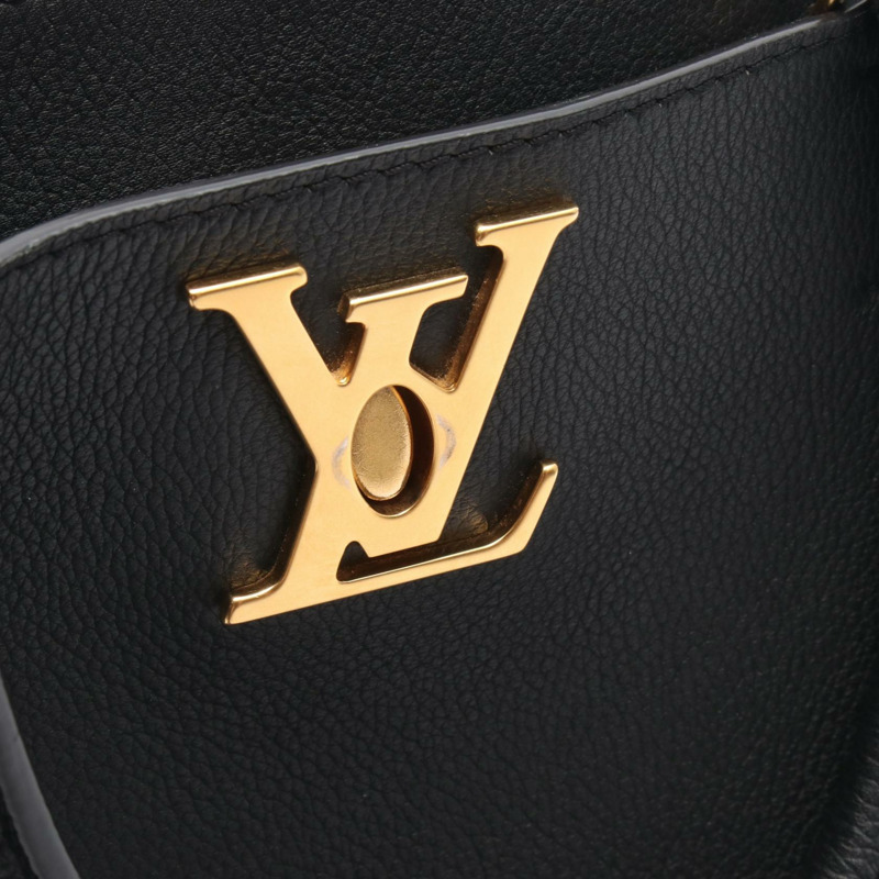 LOUIS VUITTON Lockme 單肩托特包 M54569 皮革 黑色 二手 女士 LV-5