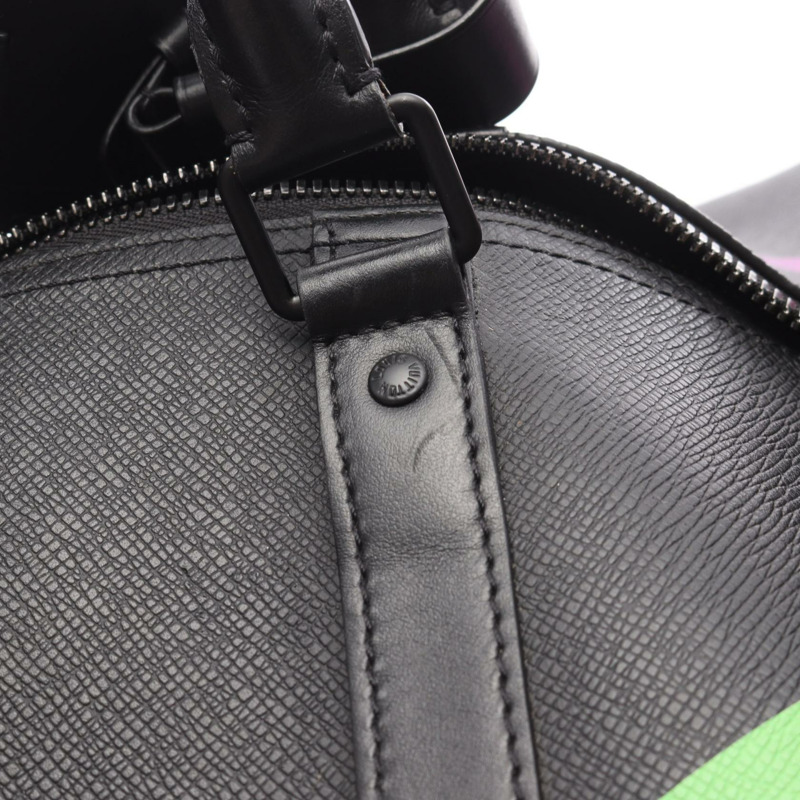 LOUIS VUITTON Keepall Bandouliere 50 旅行手提包 M30345 皮革 黑色 二手-14