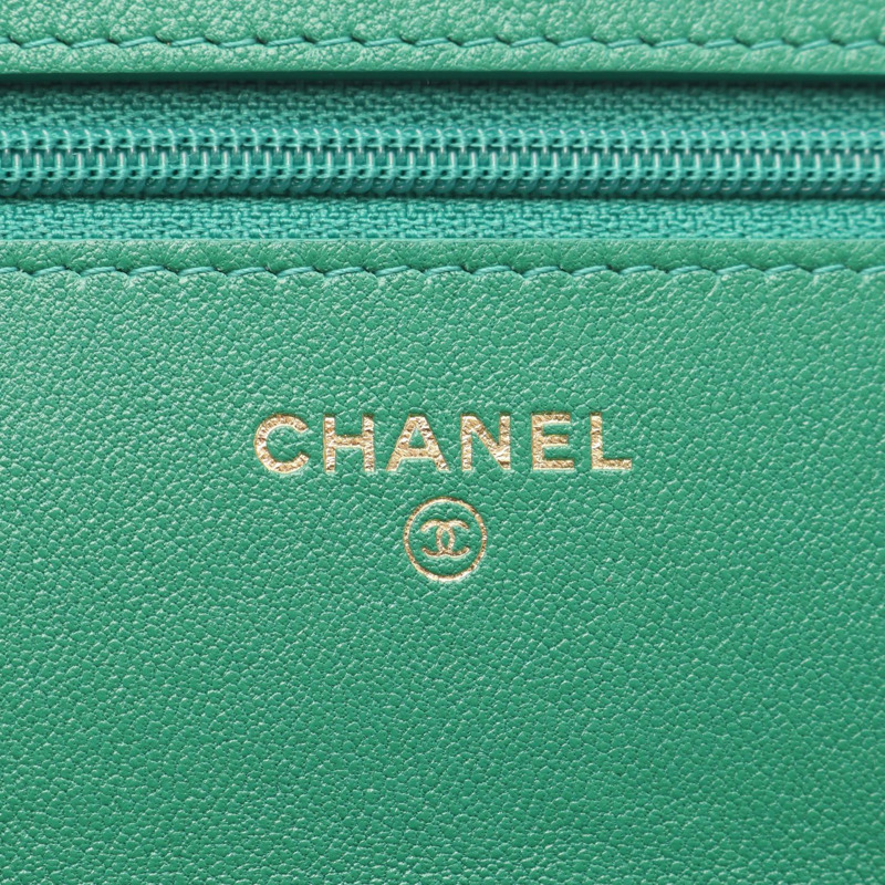 CHANEL 19 Dix-neuf 馬特拉塞斜背包鏈條單肩包 AP0957 小羊皮綠色-3