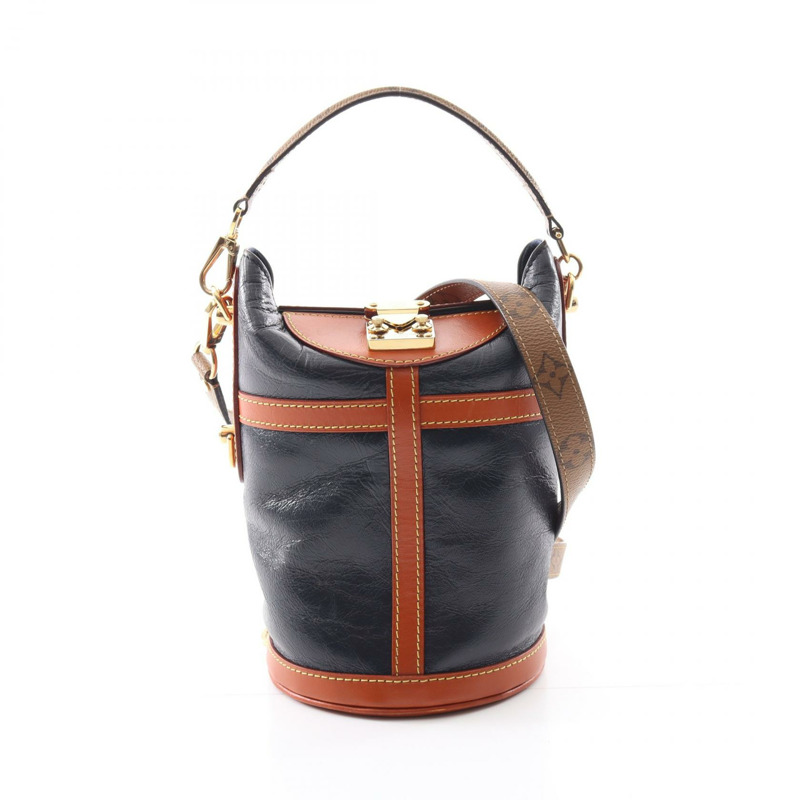LOUIS VUITTON 行李袋單肩包手提包 M53842 Monogram 反面皮革海軍藍棕色-0