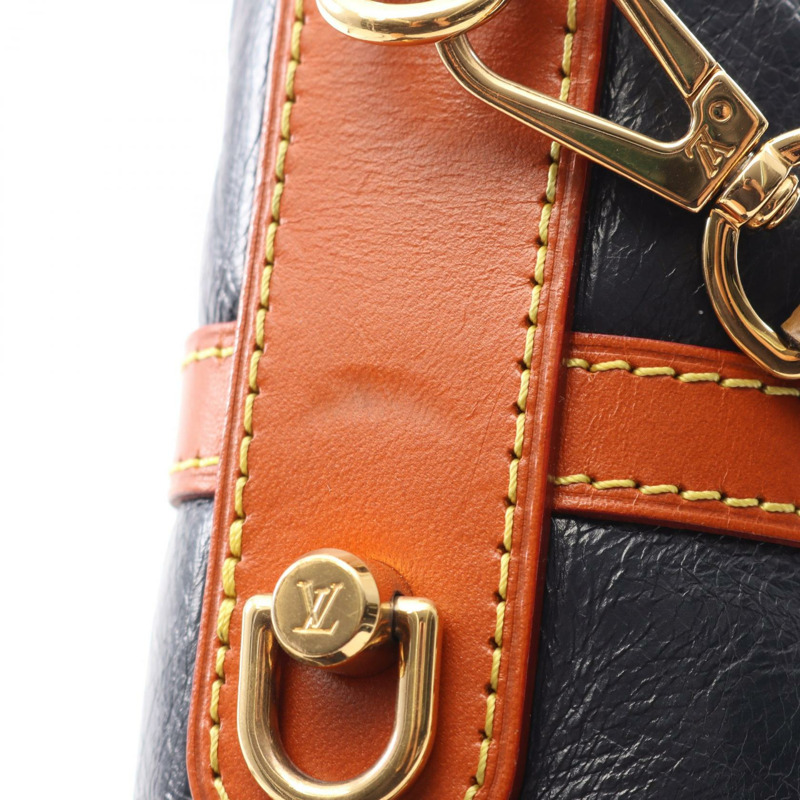 LOUIS VUITTON 行李袋單肩包手提包 M53842 Monogram 反面皮革海軍藍棕色-6
