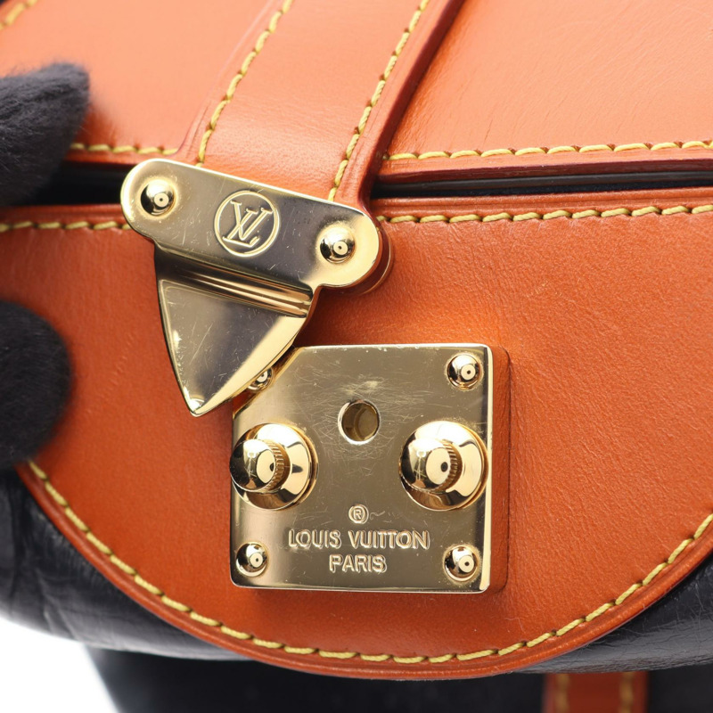 LOUIS VUITTON 行李袋單肩包手提包 M53842 Monogram 反面皮革海軍藍棕色-7