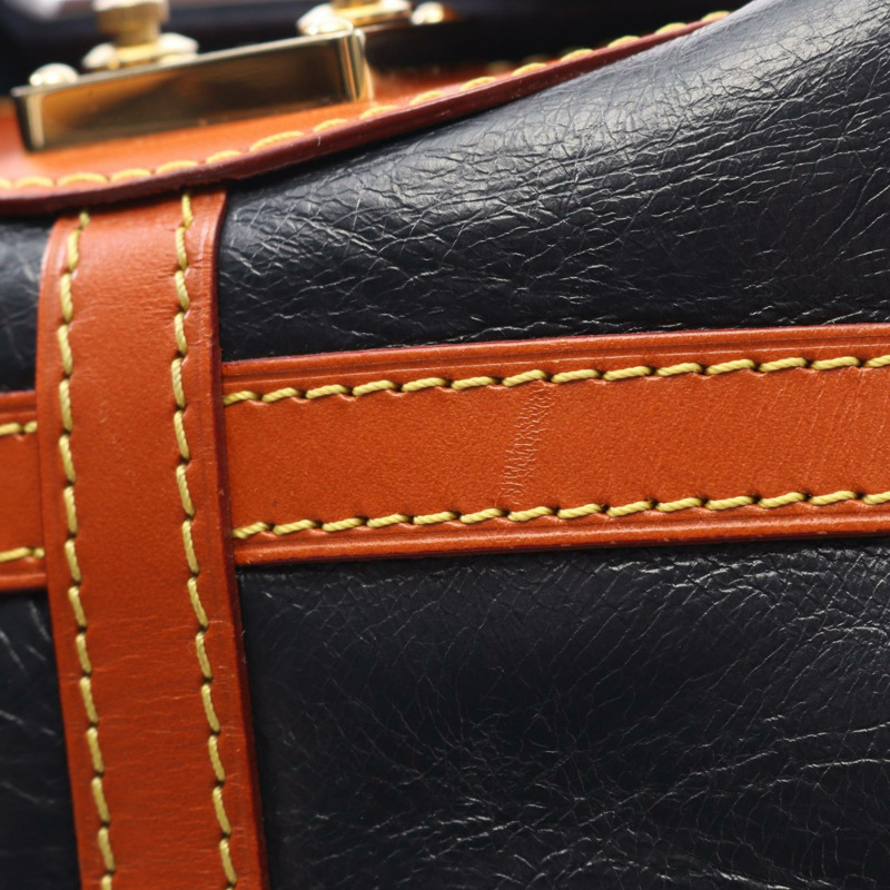 LOUIS VUITTON 行李袋單肩包手提包 M53842 Monogram 反面皮革海軍藍棕色-8