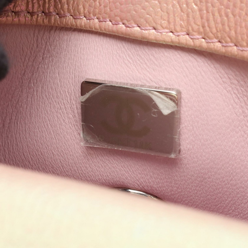 CHANEL Coco Handle XXS 手提包 單肩包 小牛皮 粉紅色 二手 女款 SHW-4