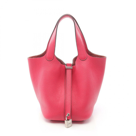 HERMES Picotin Lock PM 手提包 A Clemence 皮革 Rose extreme 二手女款 SHW