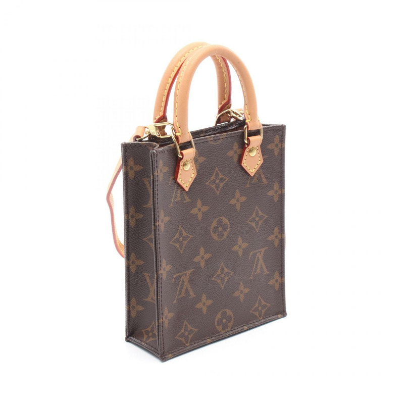 LOUIS VUITTON Petit Sac Plat 單肩包 M69442 Monogram 帆布 棕色 二手-1